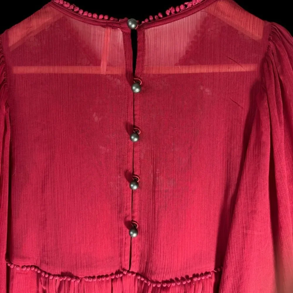 Free People Sunshine of Love Blended Berry Red Mini‎ Dress Sz S